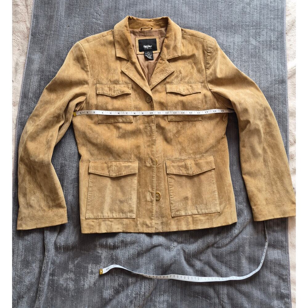 Vintage Y2K Mossimo Camel Brown Leather Suede Jacket Size L. MSRP 100.00